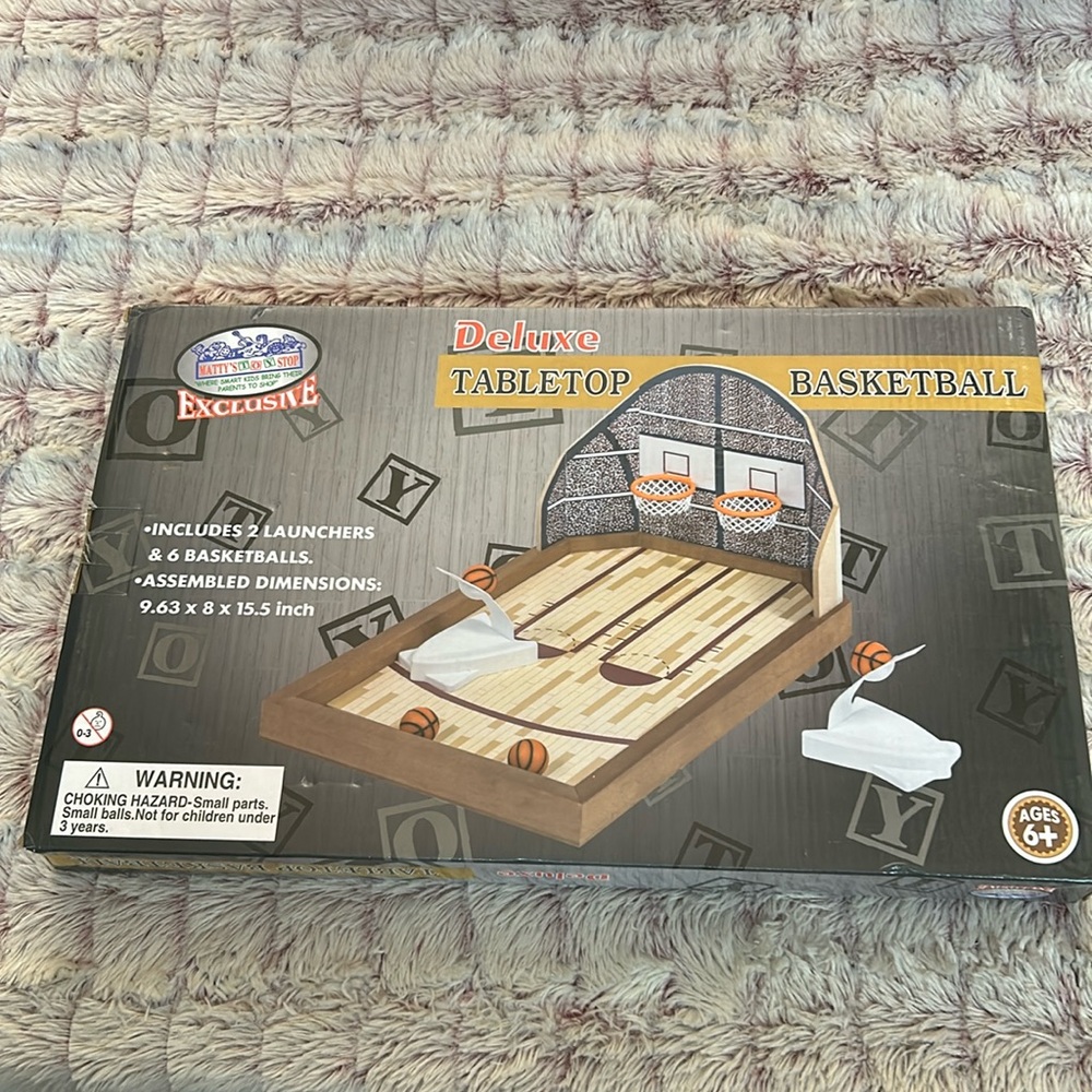 Matty's Toy Stop Deluxe Wooden Mini Tabletop Basketball Game